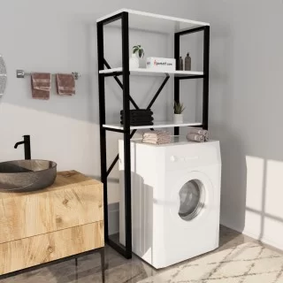 Eportatif - Evinizde Yer Açın!Çamaşır Makinesi Üstü Düzenleyici Raf Banyo  Dolabı Rafı Makina Üstü Dolap Raf Beyaz