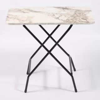 Eportatif - Evinizde Yer Açın!50x80 Beyaz Mermer Desenli Katlanır Masa  Kırma Mutfak Masası