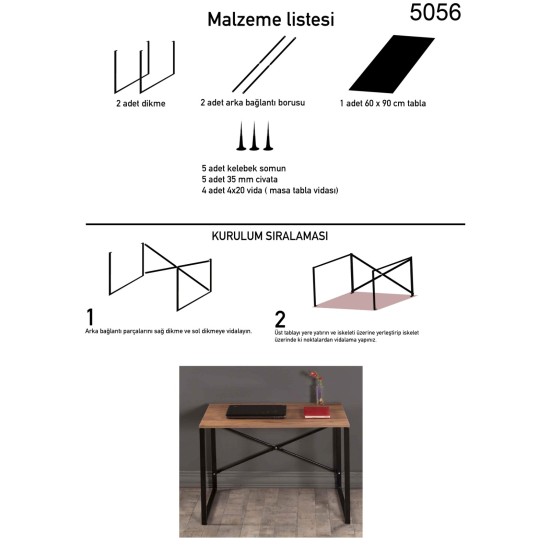 Bilgisayar Masası Çalışma Laptop Masası 1002