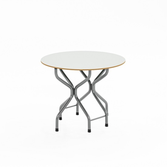Kitchen Table Balcony Foldable Table Round White 1077