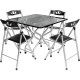 Foldable Dining Table Table Chair Set Black Square 1053