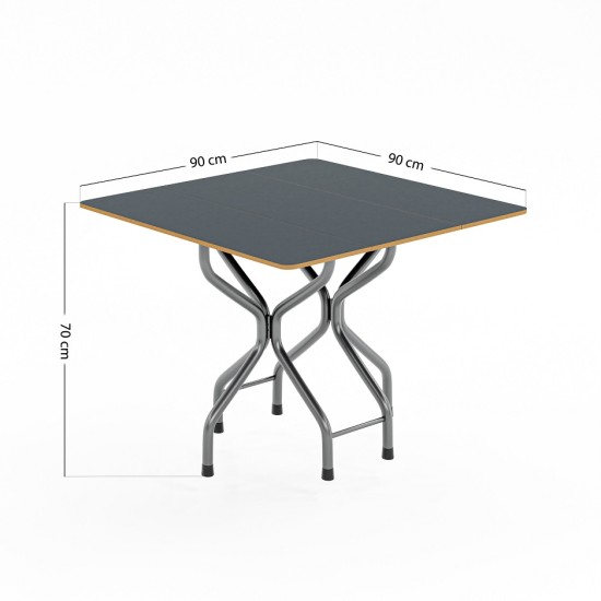 Foldable Dining Table Foldable Table Black Square 1078
