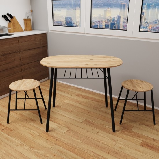 Table Chair Set Atlantic Pine Oval Kitchen Table Stool Set Dining Table Balcony Table Set 1229