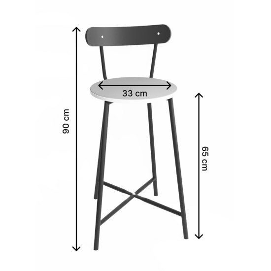 Bar Sandalyesi Oval Mutfak Taburesi Çam 1511