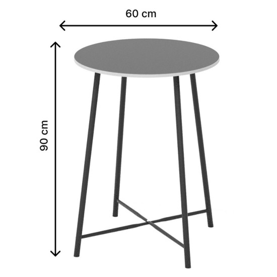 Oval 2 Kişilik Yemek Masası Bar Masası Mutfak Füme 1528