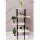 Decorative 5 Shelves Metal Flowerpot Flowerpot Stand Flowerpot White 1312